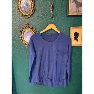 FRESH PRODUCE Navy Blue Long Sleeve Top, 100% Cotton, Size XS